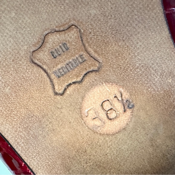 IMAGINE Embossed Red Leather Pumps Block Heel size 8 /EU 38.5 Crocodile - Picture 5 of 8